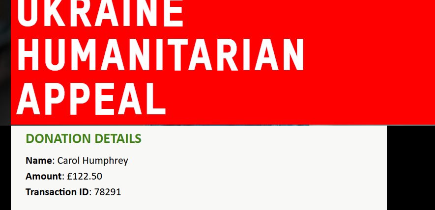 Donation to Ukraine Humanitarian Appeal
